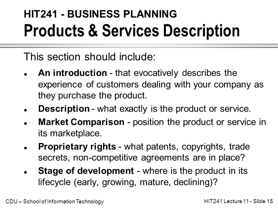 the company description in a business plan should coursehero